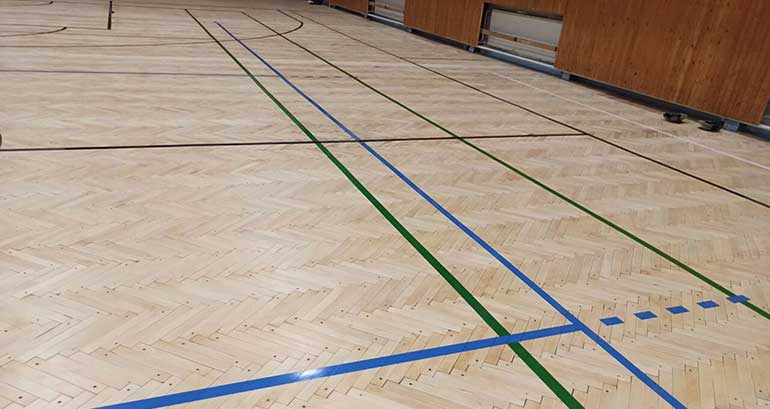 Lakovanie a lajnovanie telocvične po renovácii
